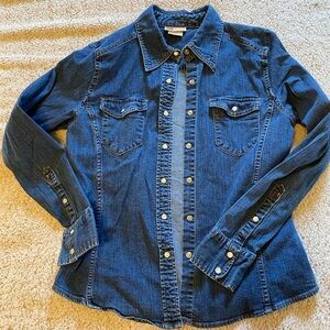 Faded Glory Blue Stretch Denim Top